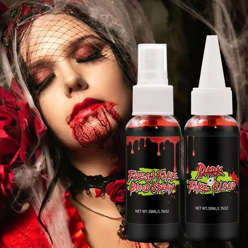 Halloween Fake Blood Simulated Plasma Halloween Spray Fake Blood Props Makeup Vampire Zombie Makeup Props Halloween Decoration