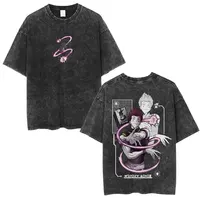 Camisetas lavadas de Anime Hunter X Hunter Phantom Troupe, camisetas con estampado gráfico Hisoka, ropa para hombres y mujeres, camiseta de algodón de gran tamaño