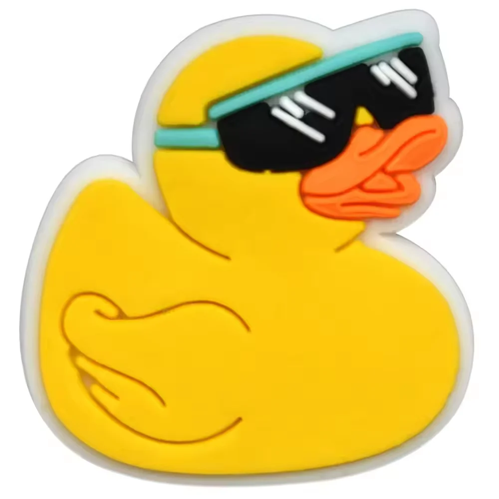 10 pçs pequeno pato amarelo sapatos encantos acessórios caber tamanco mochila pulseiras sapato decorar fivela festas de natal crianças presente