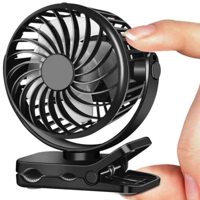 2 pcs 2.7 Inch Small Fan for Kids, Tiny Fan Clip on Backpack, Umbrella, Neck, USB & Battery Operated Portable Fan for Personal O