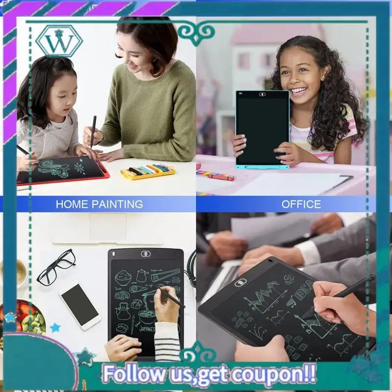 12 Polegada LCD Prancheta Prancheta Color Graffiti Board Para Presente de Aniversário de Natal Vermelho
