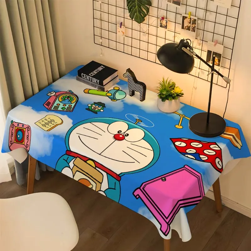 Мультяшные скатерти Doraemon для студенческого общежития, универсальные настольные декоративные тканевые настольные коврики от пыли, школьные офисные принадлежности
