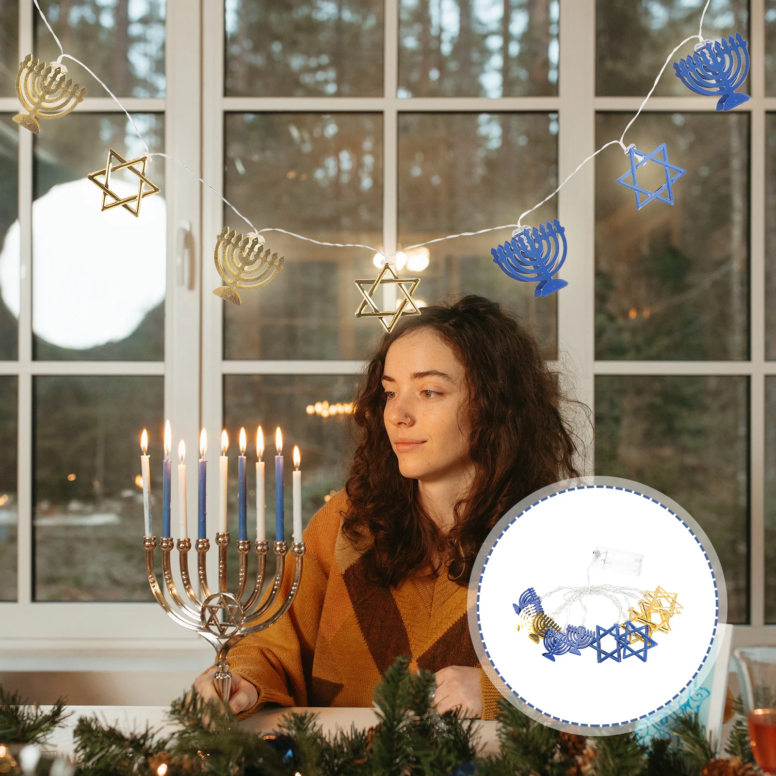 Star String Light Powered Chanoeka LED Decor voor Holiday Party Slaapkamer Woonkamer Gebruik Gepersonaliseerde LED Naambord