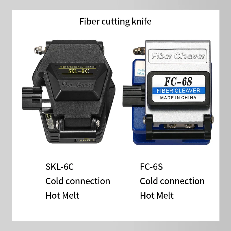 FTTH Fiber Optic Tool Kit with Fiber Cleaver SKL-6C/FC-6S G10 Optical Power Meter 10MW Visual Fault Locator VFL Fiber strippers