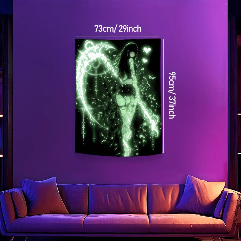 

VIKAMA Fantasy Vine Maiden Tapestry Anime-Themed Bedroom Esports Girl's Room Mystical Style Living Room Decor Tapestry