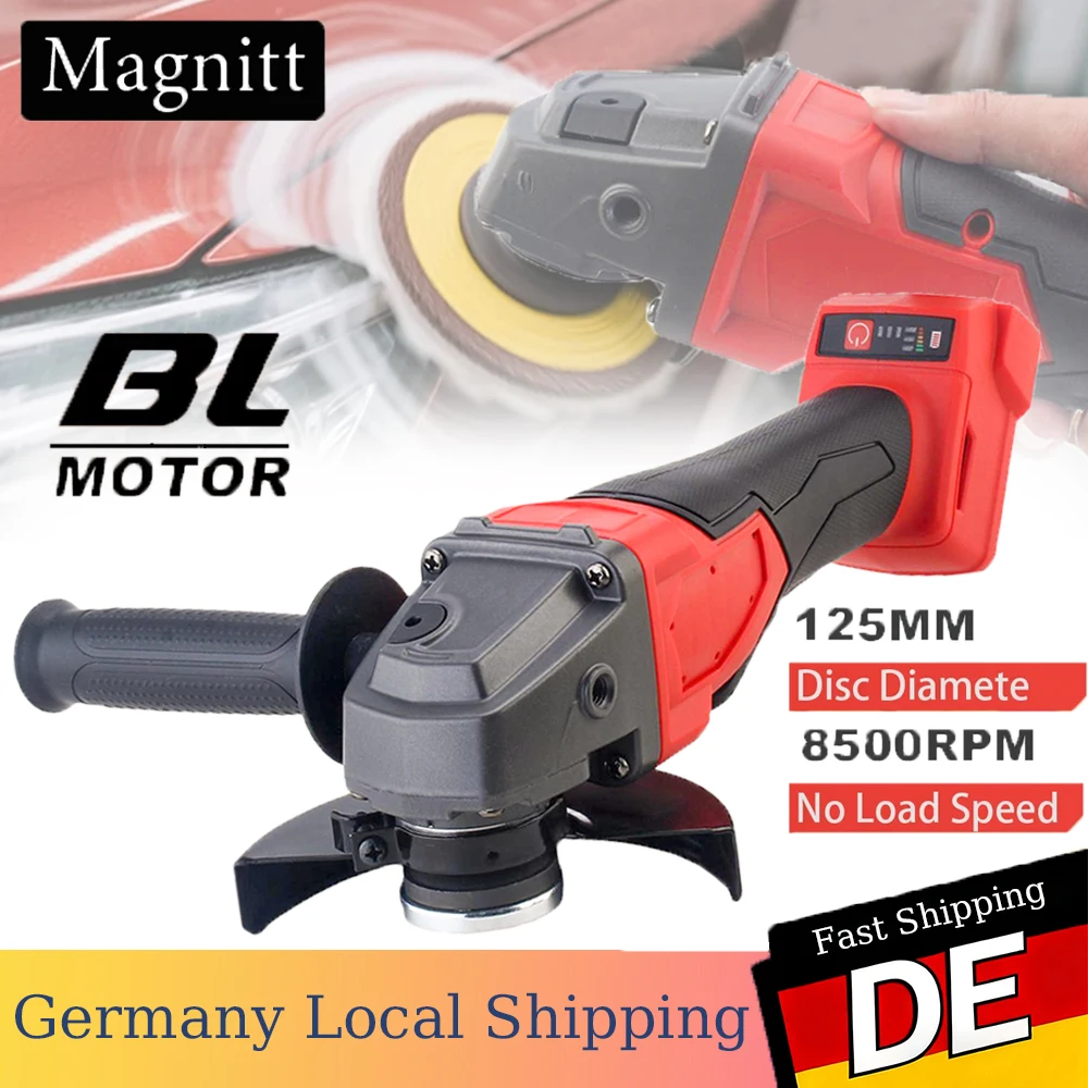 

125mm Electric Angle Grinder Li-ion Battery 3 Gear Cordless Cutting Polishing Grinding Power Tool For Milwaukee 18V Battery Pin