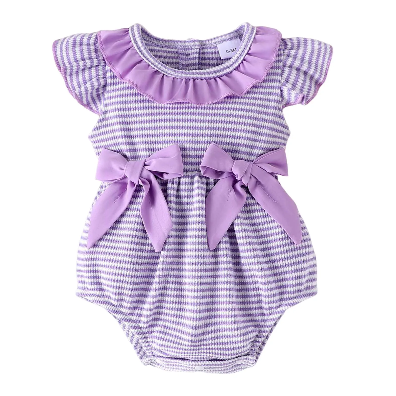 

Baby Easter Outfit Girls Summer Comfortable And Breathable Bodysuits With Cute Bow Decorations Dance Leotard Long Sleeve