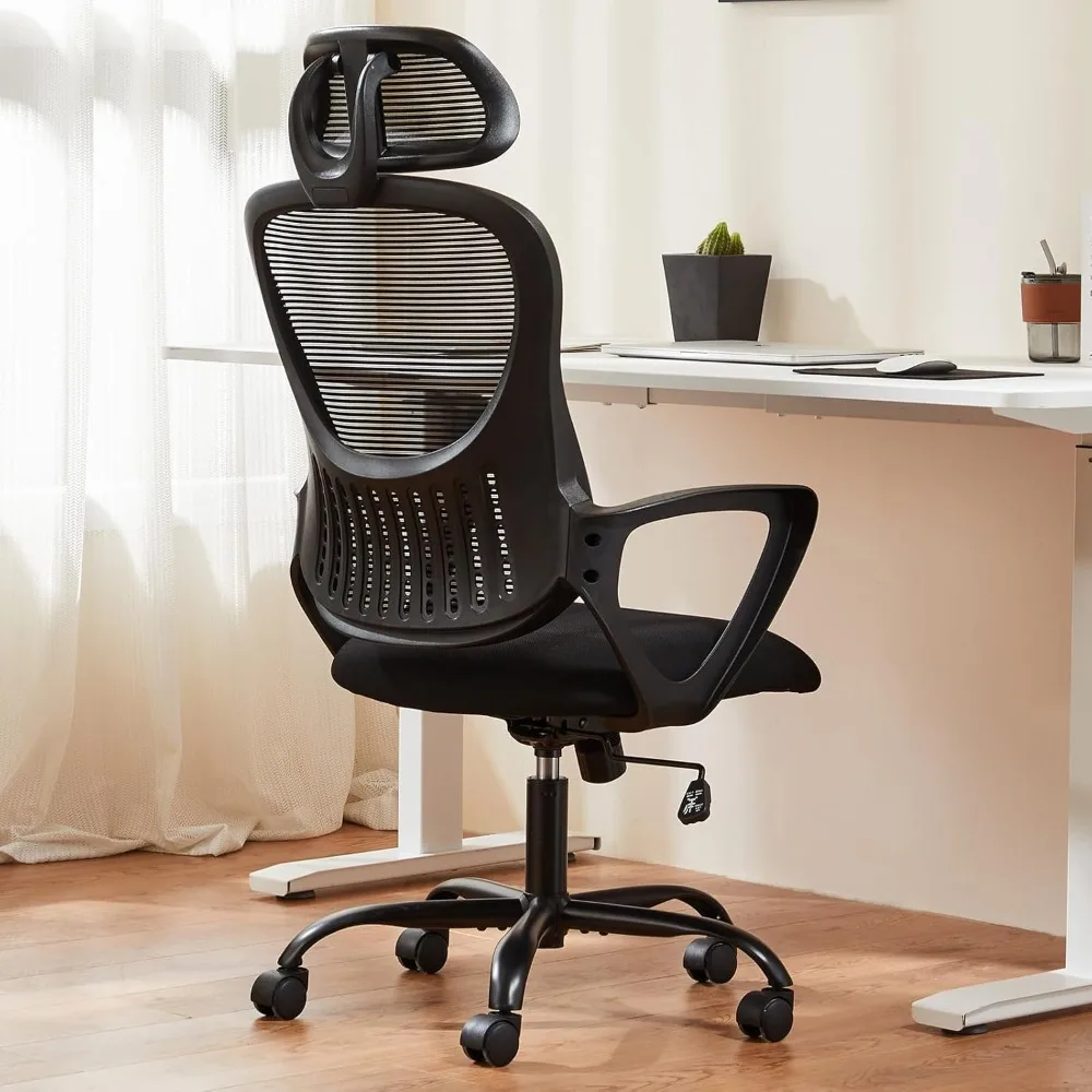 

Office Computer Desk Chair, Ergonomic High-Back Mesh Rolling Work Chairs with Wheels and Adjustable Headrests