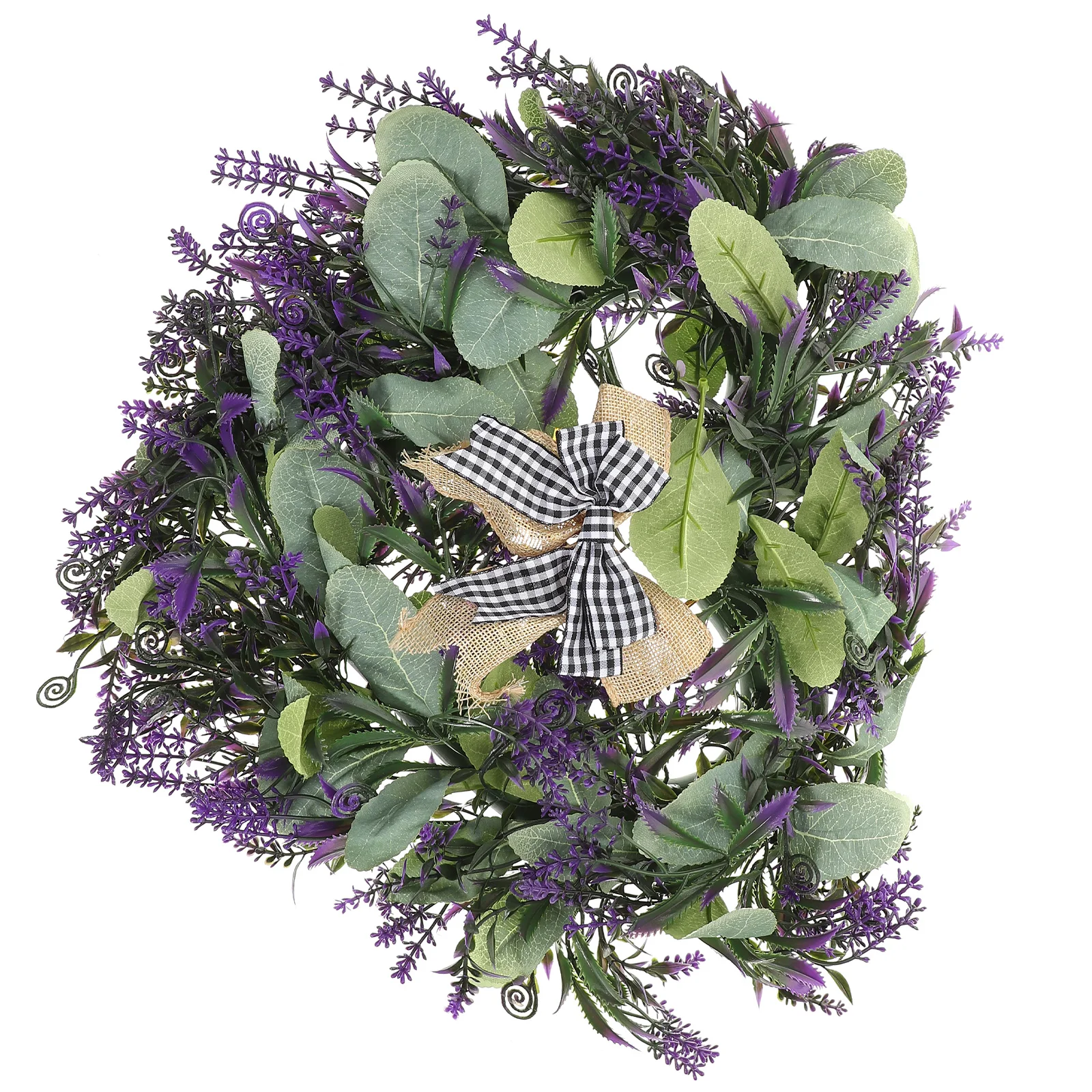 

Simulated Lavender Heart Shaped Wreath Decor Artificial Flower Green Leaf Garland for Wall Door Hanging Home Accessories Non