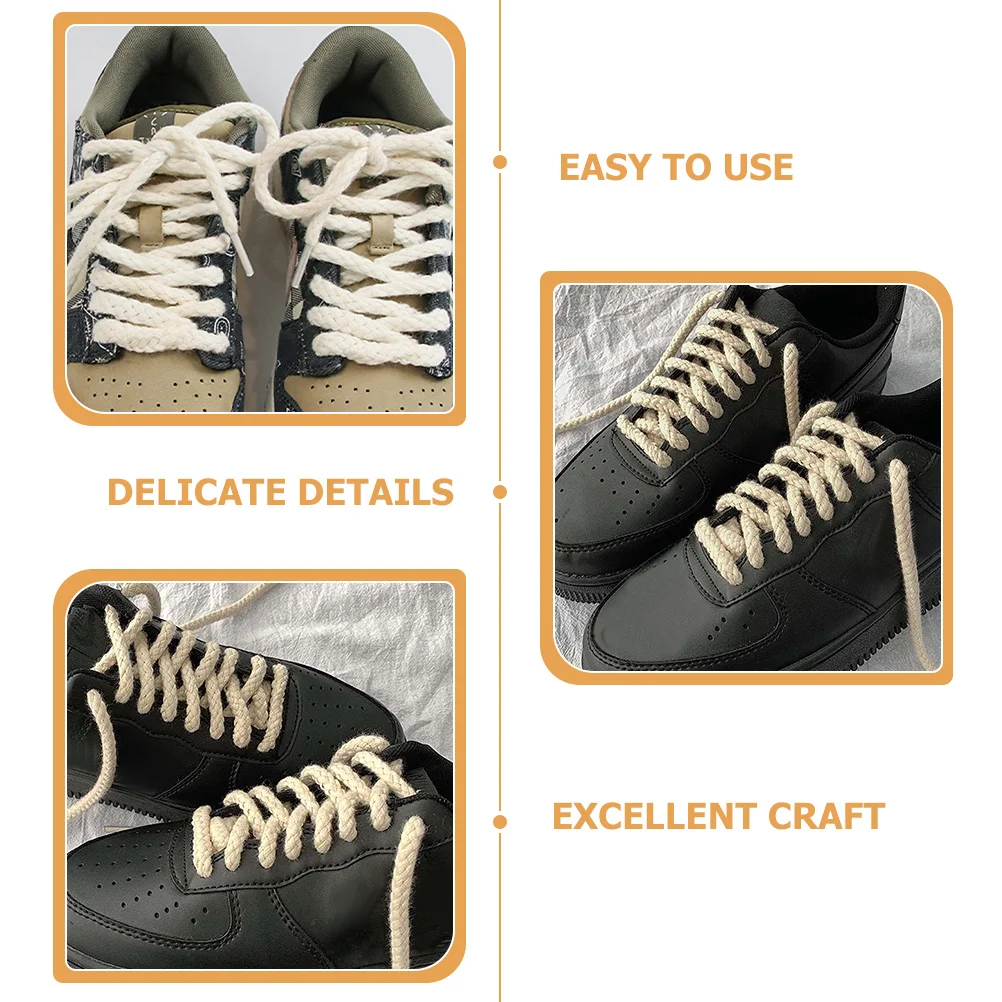 

2Pcs Woven Polyester Shoelaces Thick Rope Durable Sports Shoes Replacement Laces Multifunctional Sneakers Canvas Shoes Laces