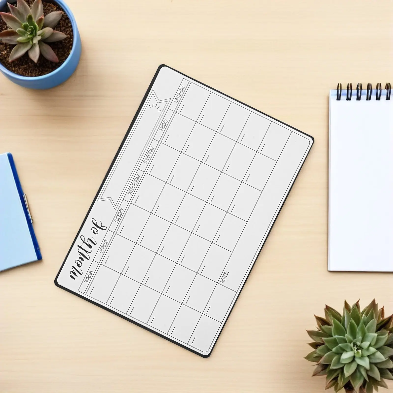 4Pcs Magnetic Whiteboard Weekly Planner Dry Erase Monthly Organizer Kitchen Refrigerator Calendar Memo Board Grocery List to-Do
