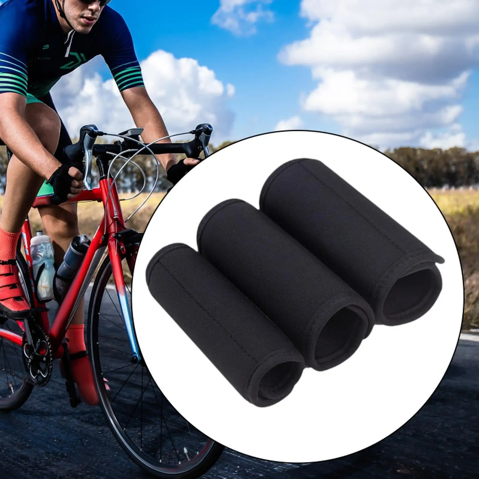 2 Pieces Bike Frame Protector  ,Neoprene Pad and Carbon Fiber Cover for MTB Frame Protect Wrap