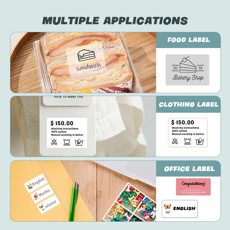 KAYSION SK20 Kit Mini Portable Printer Adhesive Label Thermal Printer Wireless Bluetooth For Sticker Labeling Machine Printer