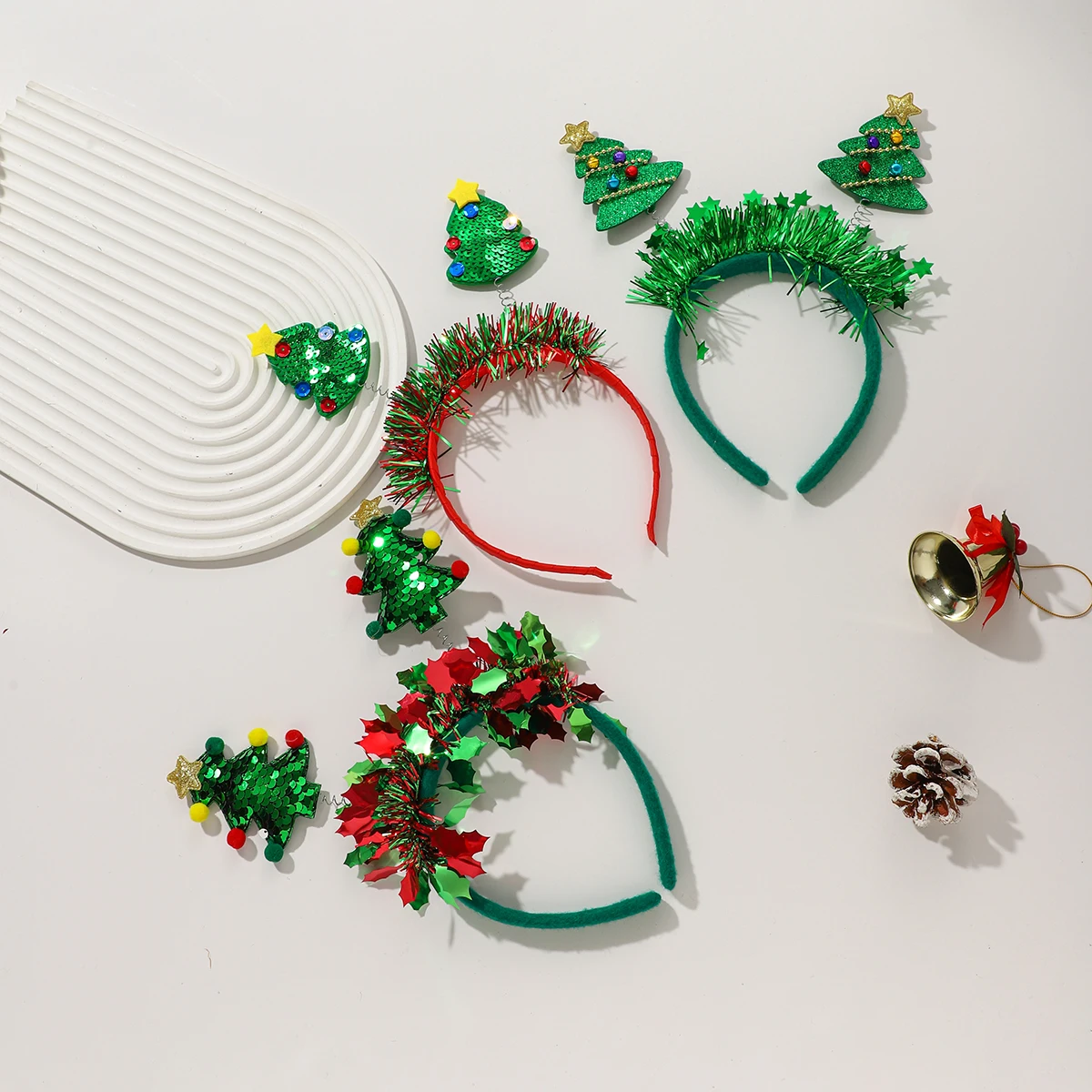 1/3 PCS Weihnachten Stirnband Santa Claus Elf Weihnachtsbaum Stern Kopfbedeckung Dekorationen für Mädchen Frauen Frohe Weihnachten Neujahr Geschenke – Detail 10