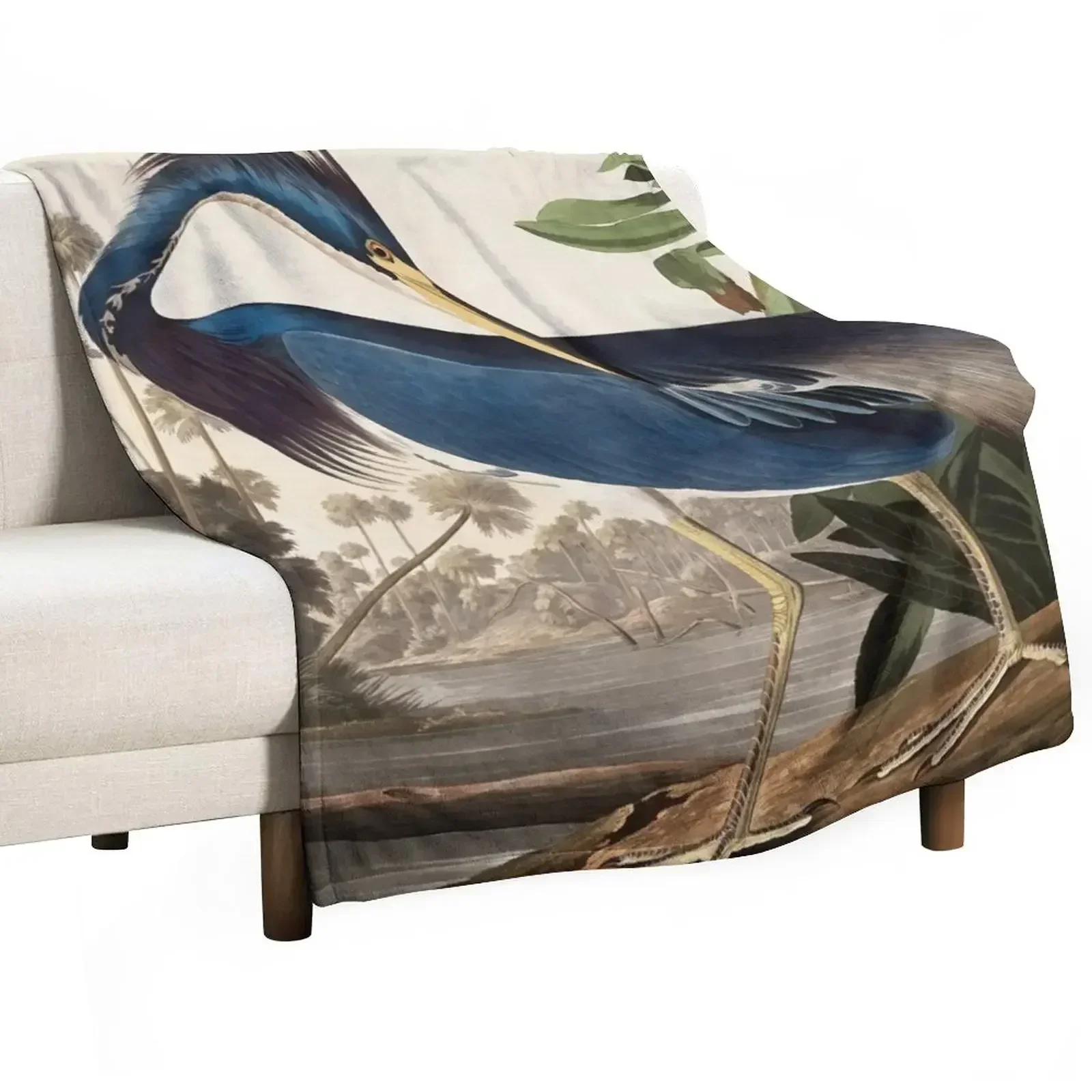 

Blue Heron Vintage Tropical Bird Throw Blanket Summer Beddings Sofa Hairys Nap Blankets