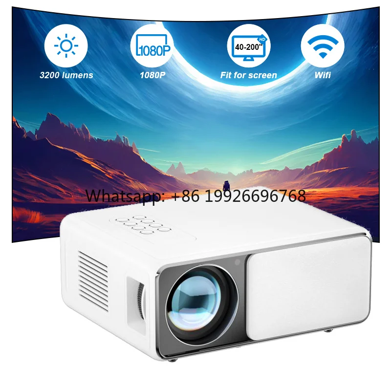Rigal RD-886B Mini Projector Full hd 1080p 250ansi Lumens Data Show Mini  hd Led Usb Video Mapping Office Projector