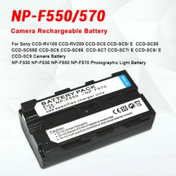 7.2V 2600mAh NP-F550 F570 akumulator litowo-jonowy do Sony NP-F330 NP-F530 NP-F570 baterie do aparatów fotograficznych LED Lights