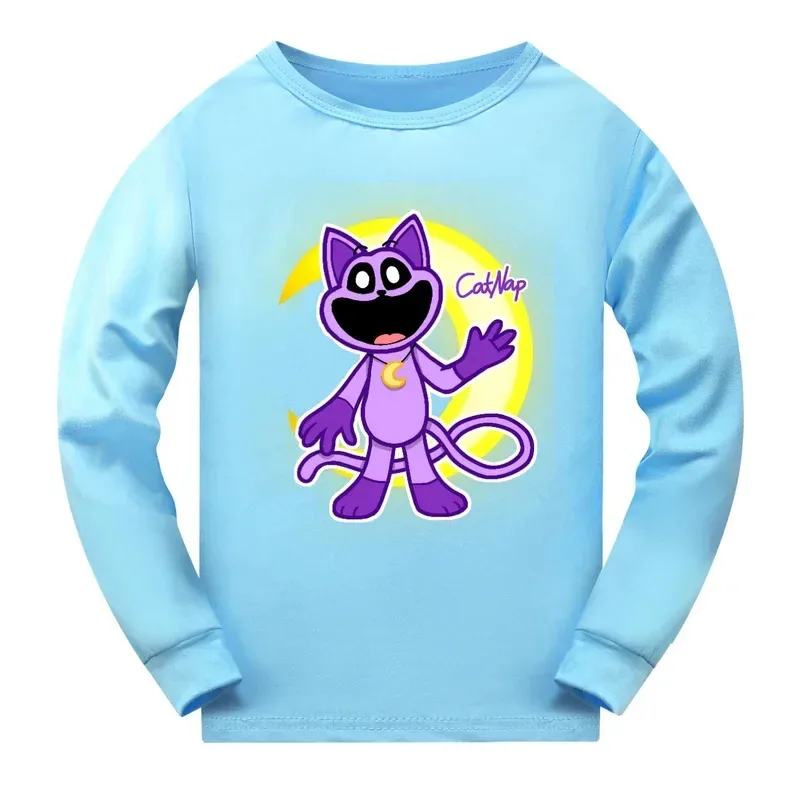 72-й аниме-косплей, улыбающиеся животные, кошачий сон, детский пижамный комплект, детская одежда, спортивный костюм для девочек-подростков, футболка с длинными рукавами, брюки