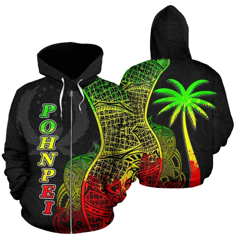 

NewFashion Island Country Flag Pohnpei Polynesian Culture Retro Tattoo Tracksuit Men/Women Pullover Harajuku 3DPrint Hoodies A-8