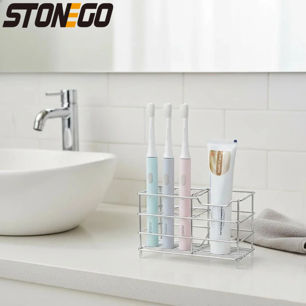 

Настенный органайзер для ванной из нержавеющей стали с 7 слотами, устойчивый к ржавчине, для зубных щеток, пасты и средств для чистки зубов