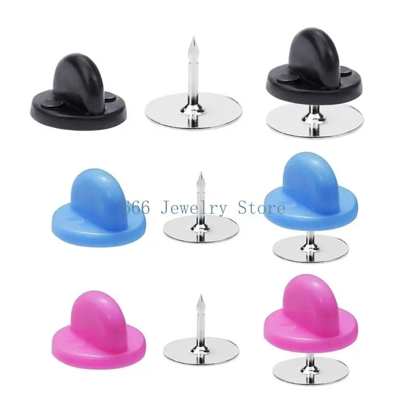 

F2TD 100 Set Pin Backings Tie Tacks Blank Pins with Pin Back for Butterfly Clutch Bac