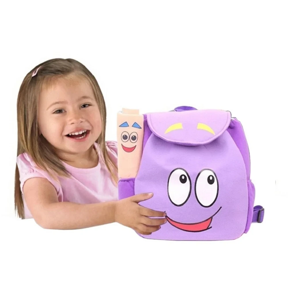 Dora Explorer Backpack with Map, Rescue Bag, Pre-Kindergarten Toys, Purple, Christmas Gift, 1Pc