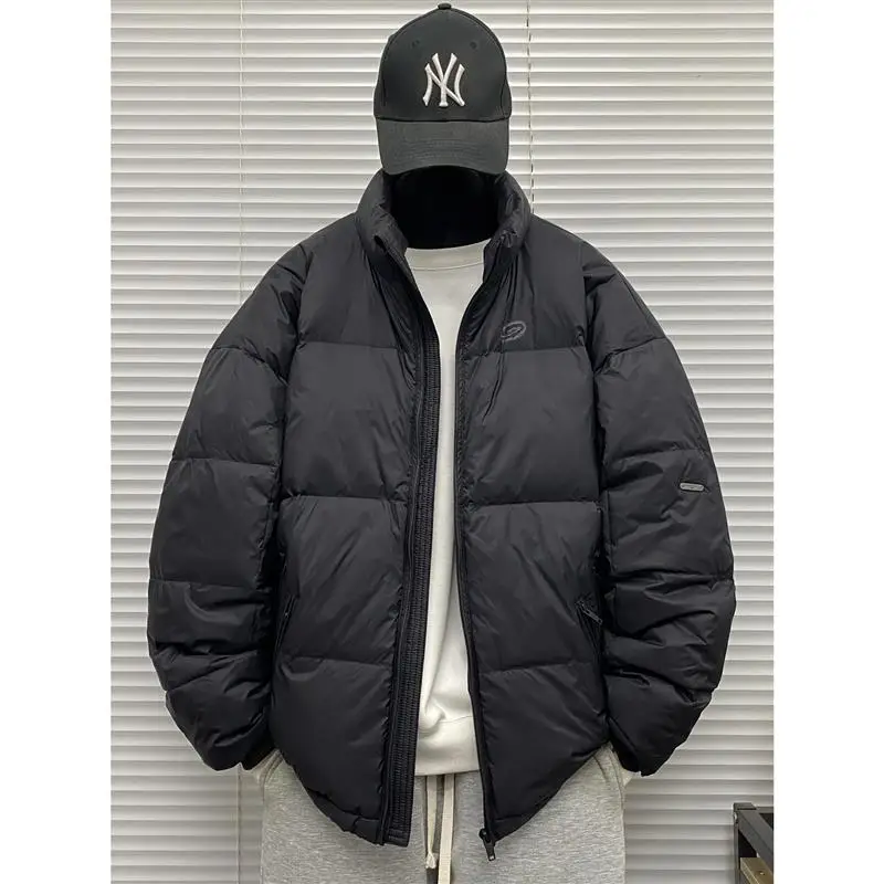 

Men's Winter down Jaet Windproof Sve Stand Collar Hoodl Du down Warm Purple Outerwear Casual Sle Regular Fit