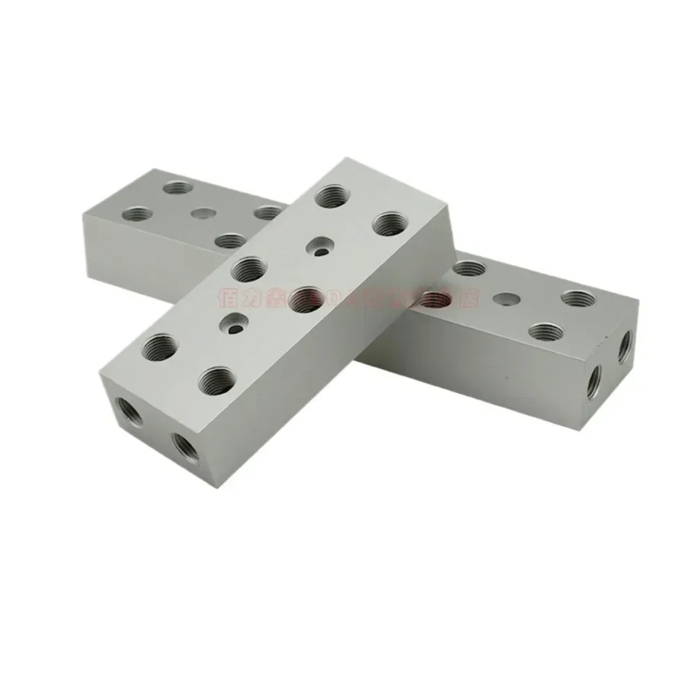 

(Port To Port 45mm) 50x30mm G1/4" BSP 2 Rows 2-12 Ways Aluminium Alloy Distributor Manifold Splitter Block Pneumatic Air Fitting