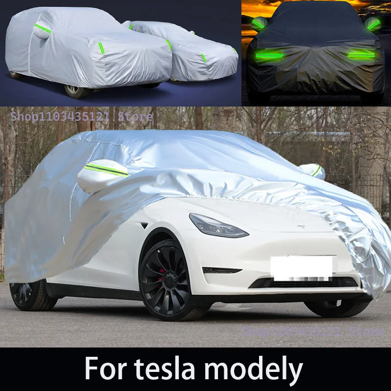 For tesla modely Outdoor Protection Full Car Covers Snow Cover Sunshade Waterproof Dustproof Exterior Car accessories