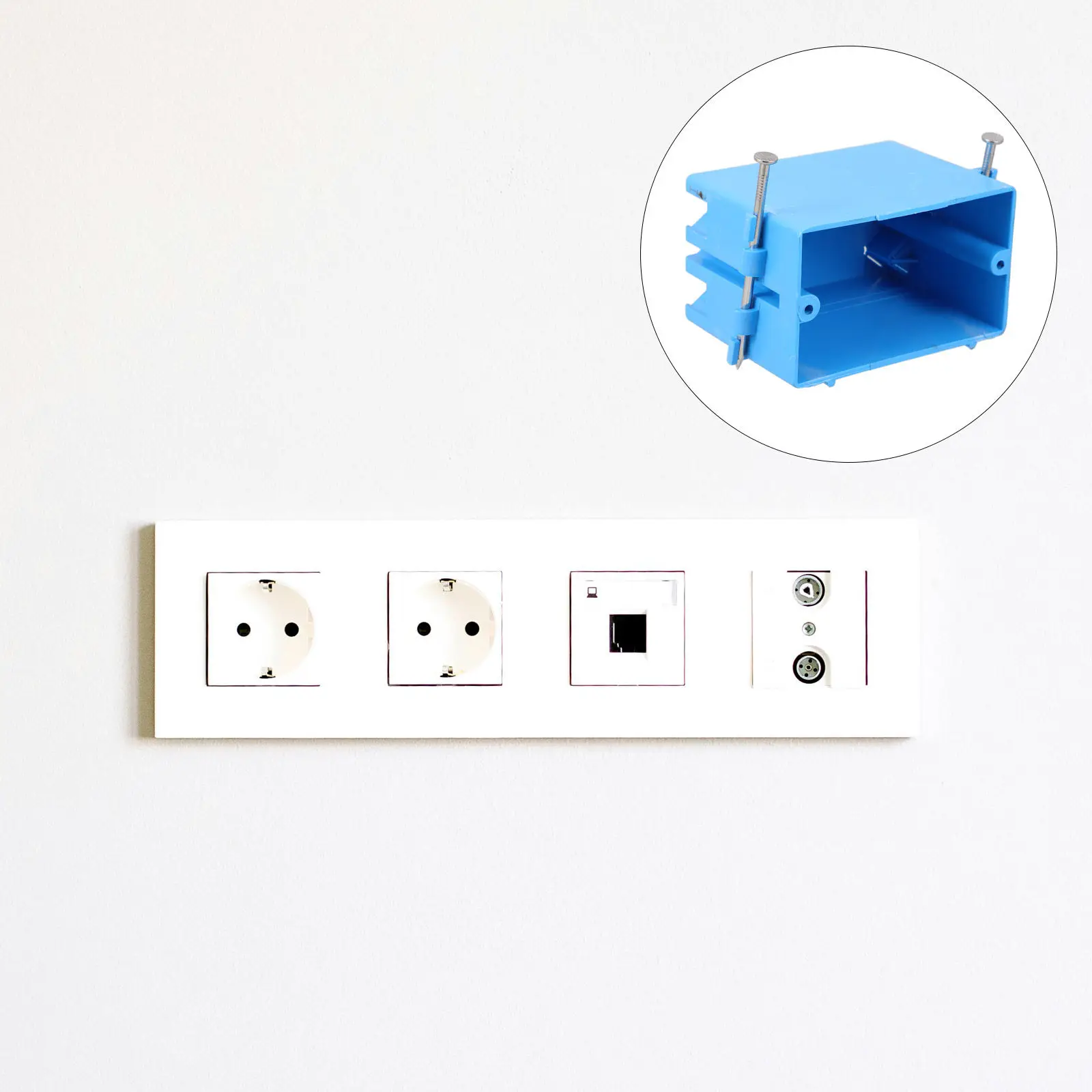 Outdoor Power Outlet Box ABS Heavy Duty Wall Socket Box No Lid Easy Install Versatile Junction Socket Base Case for Switches and