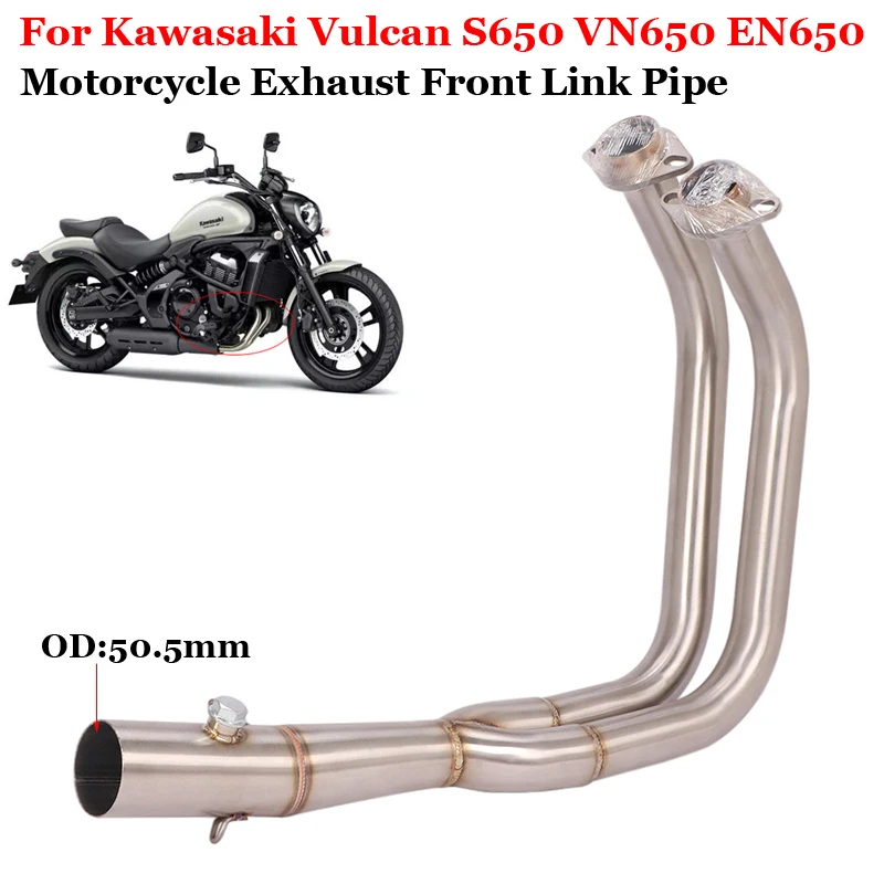 Slip On Front Link Motorcycle Exhaust Escape Moto Modified Pipe Full System For Kawasaki Vulcan 650S S650 VN650 EN650 All Years