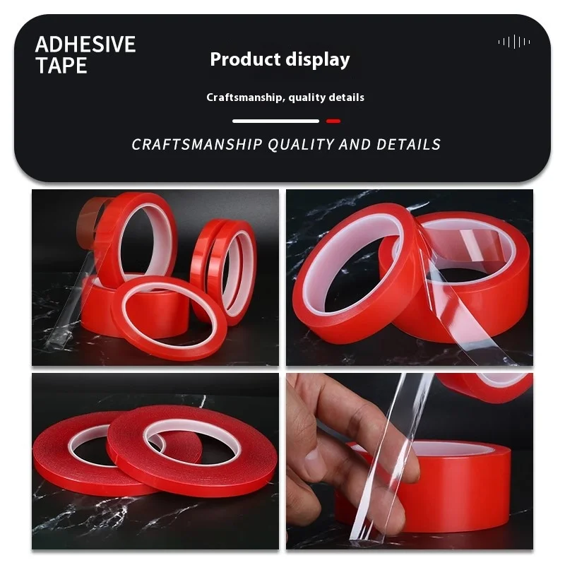 Double Sided Adhesive Tape Acrylic Transparent No Traces Sticker for LED Strip Transparent Seamless Double-Sided Tape 10m