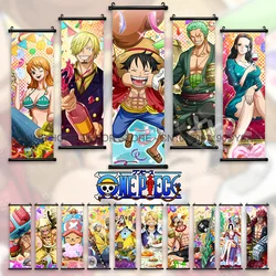 ONE PIECE Posters Anime Straw Hat Pirates Hanging Painting Brook Home Decor Chopper Wall Art Luffy Scroll Picture Zoro Mural Law