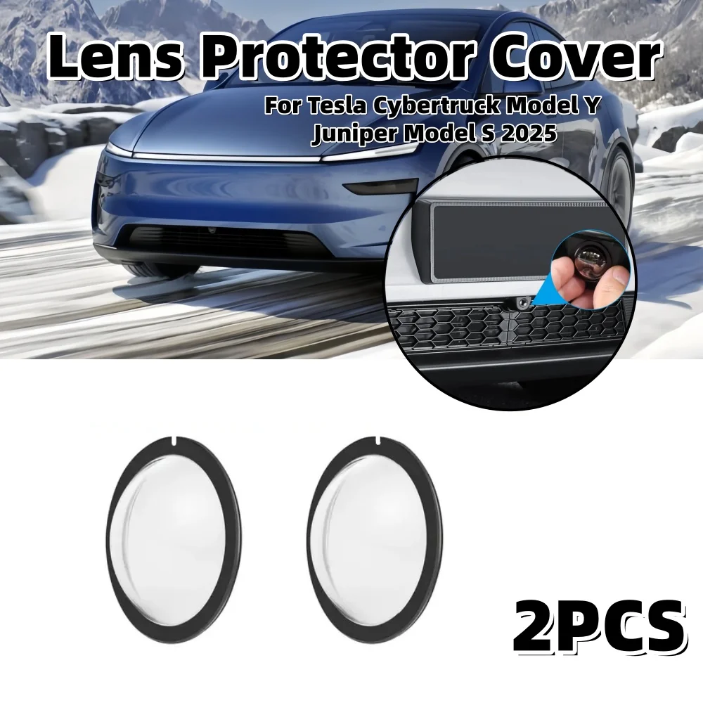 2PCS Car Camera Protective Cover Front Bumper Camera Anti-Scratch Shield For Tesla Cybertruck Model Y Juniper Model S 2025 image 6