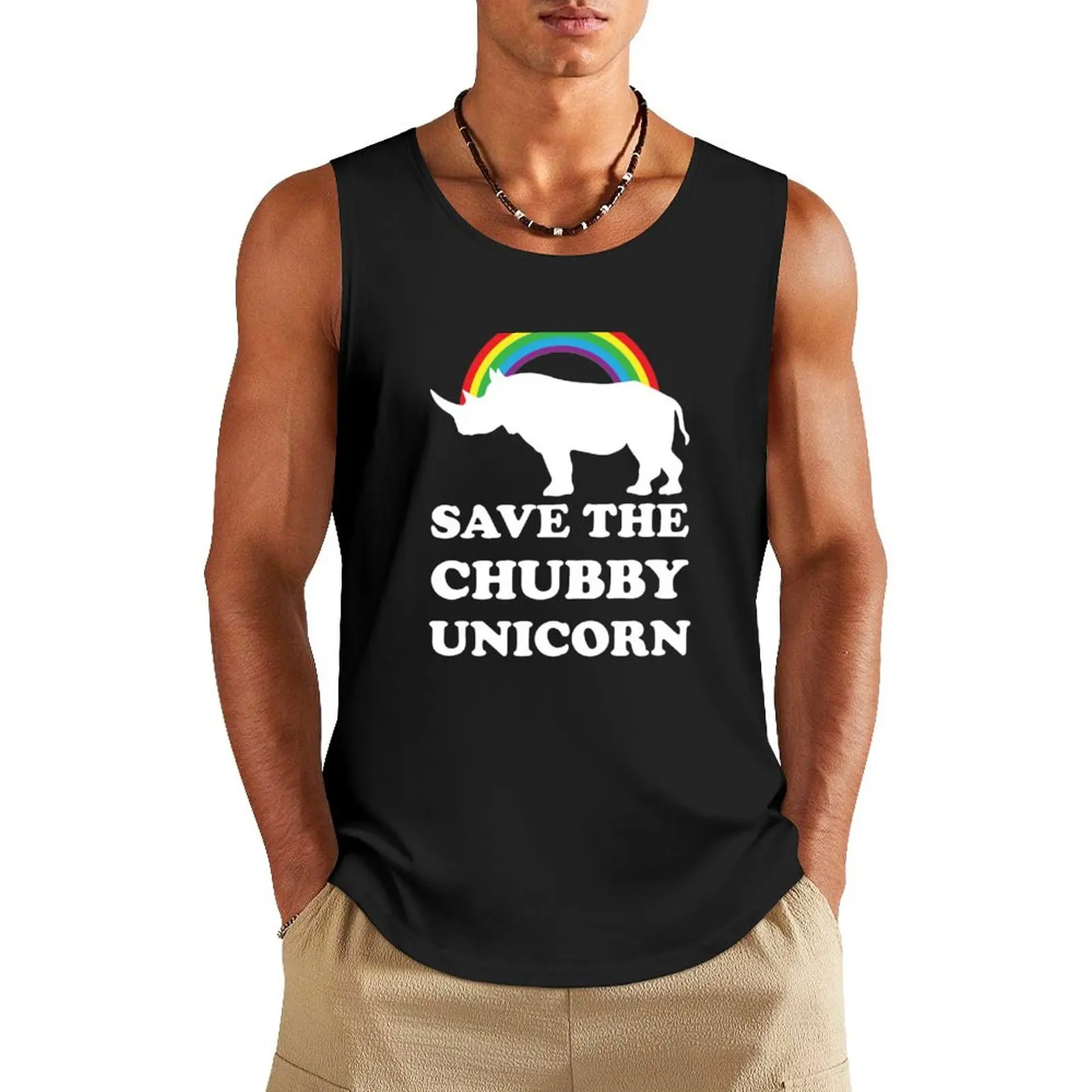 Save The Chubby Unicorn Tank Top cool things gym Men's t-shirts