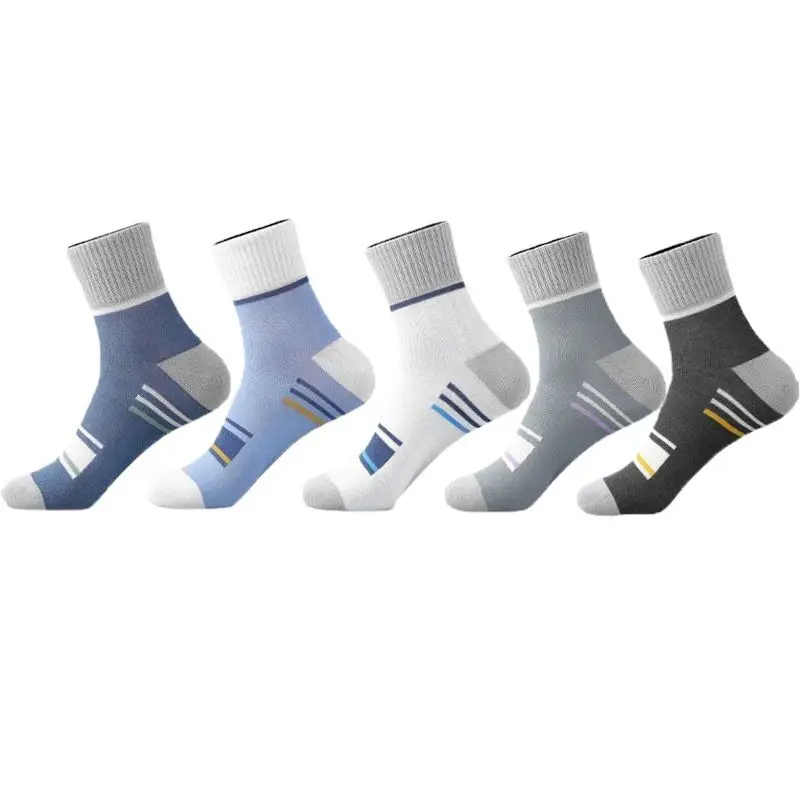 1 Pair High Quality Cotton Socks for Men Sweat-absorbing Breathable Anti-odor Thicken Long Socks Trendy Sports Cotton Socks Men