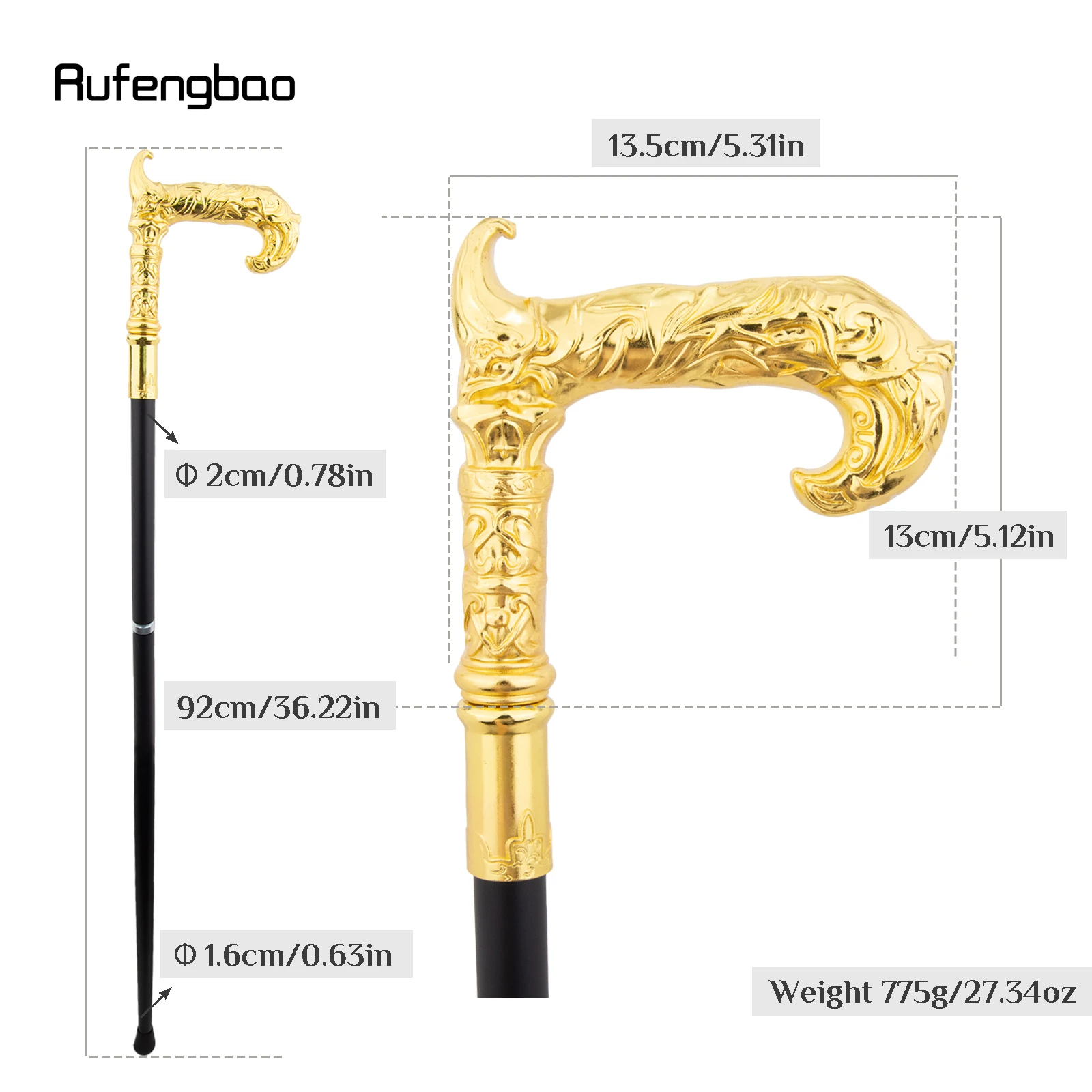 Golden Plum Blossom Flower Fashion  Stick Colorful Costume Prop Stylish Cane Aesthetic Decorative Stick, Theatrical Prop  92cm