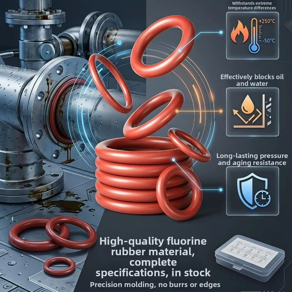 Heat-Resistant Silicone O-Ring Set High-temperature Resistant Red Silicone O-Ring Combo Pack Different Size Circular Rubber