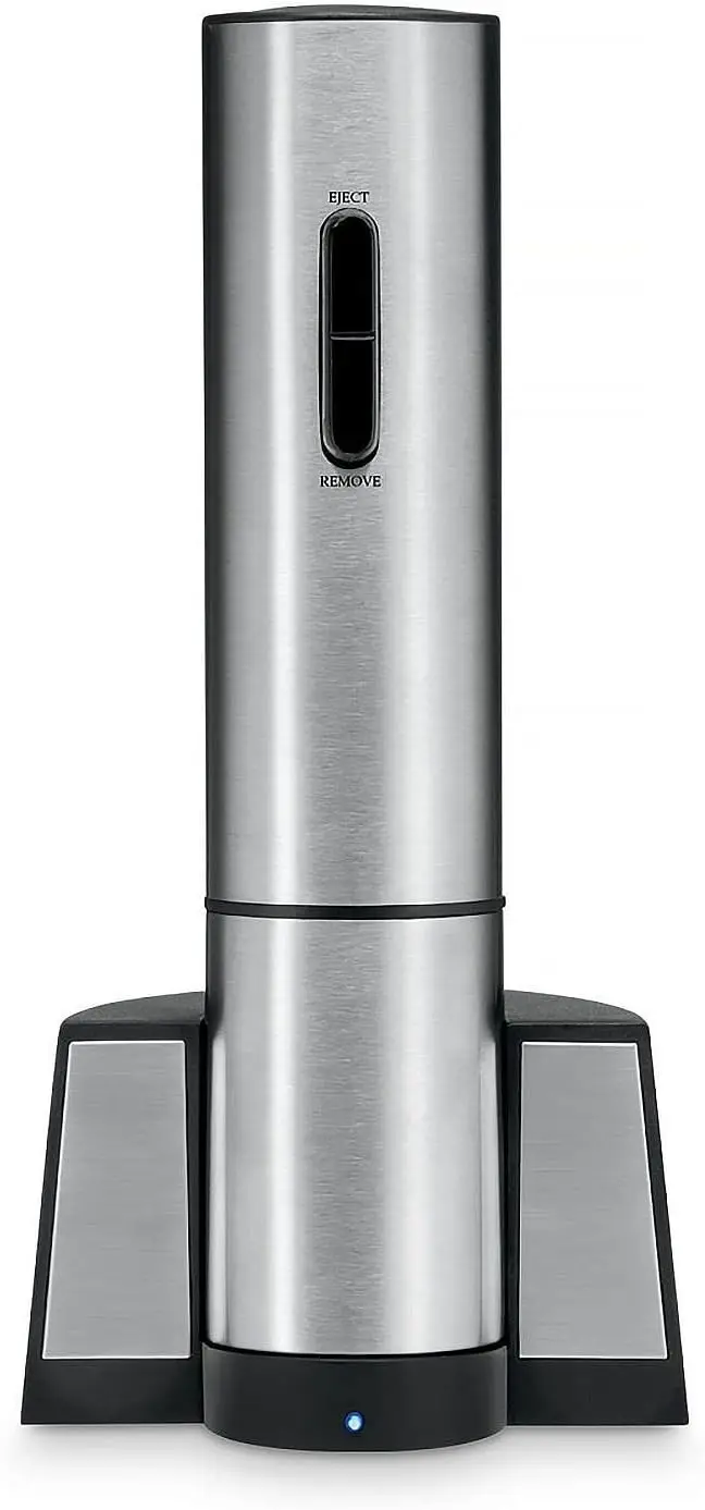 

Electric Wine Opener with Stainless Steel Design, 3.50' x 4.75' x 10.00', Efficient Cork Removal for Home and Dining Use