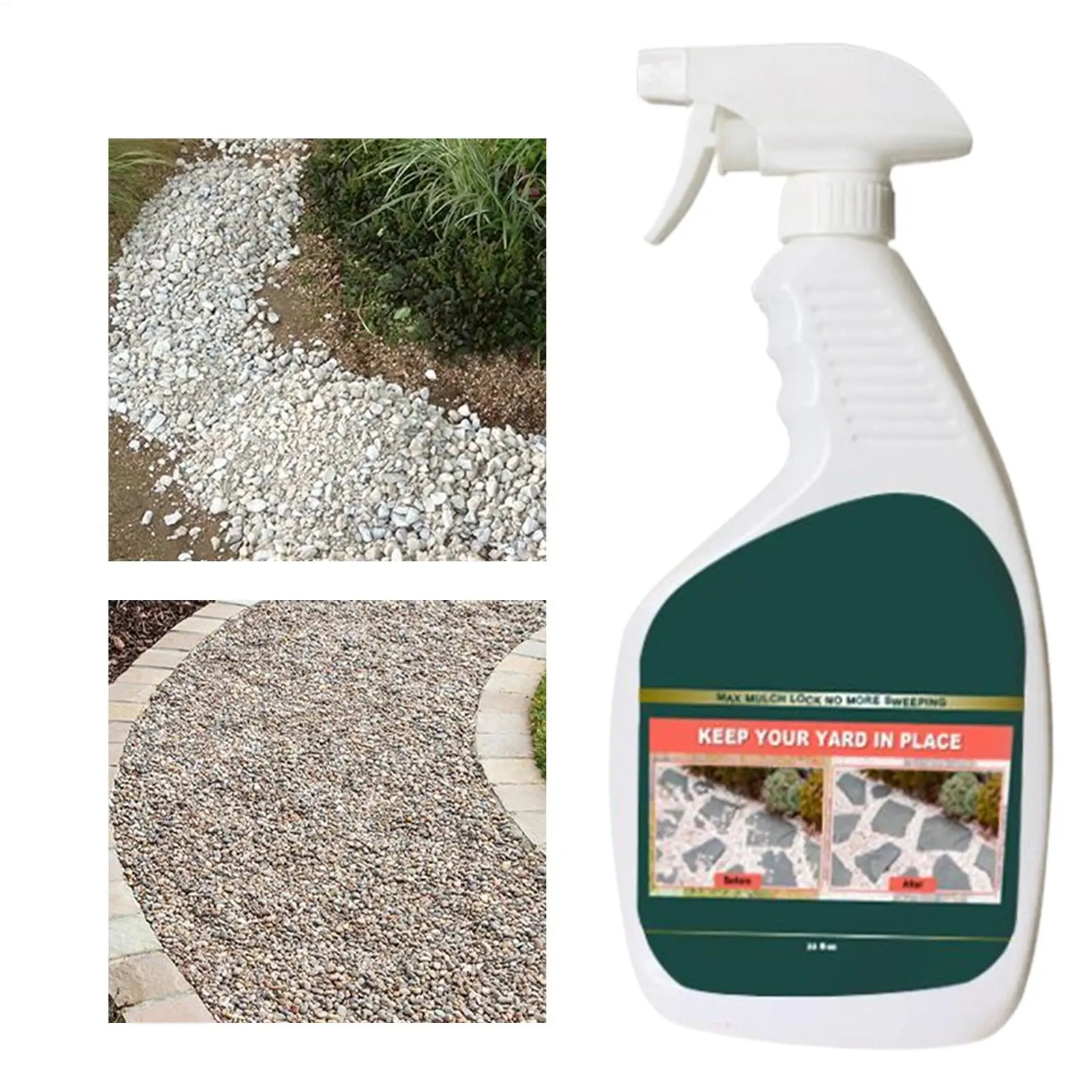 Strong Rock Glue for Landscaping - Invisible Pebble Adhesive, Permanent Gravel Binder for Driveway, Garden, Pathways Use