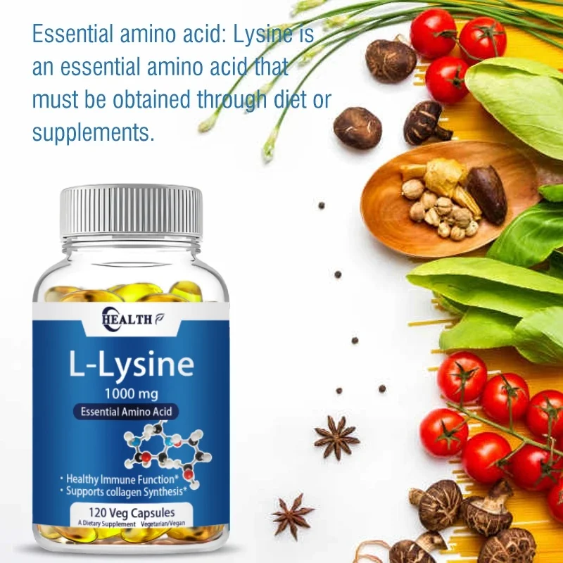 L-lysine 1000mg, 120 Tablets - Enhances Absorption And Assimilation - Promotes Skin And Lip Integrity - Collagen Support