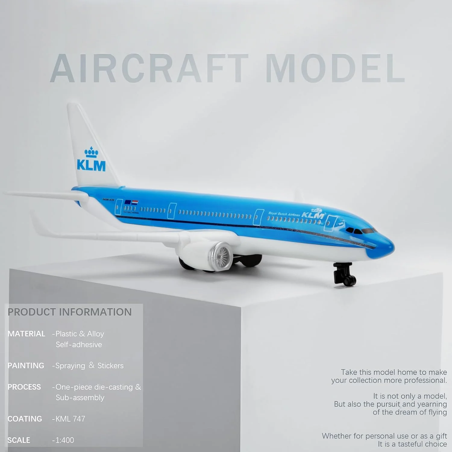 

747 Alloy Metal Aircraft Model KLM Netherlands B747-400 16CM 1:400 Scale with Aircraft Stand Collectible Gift Display Model