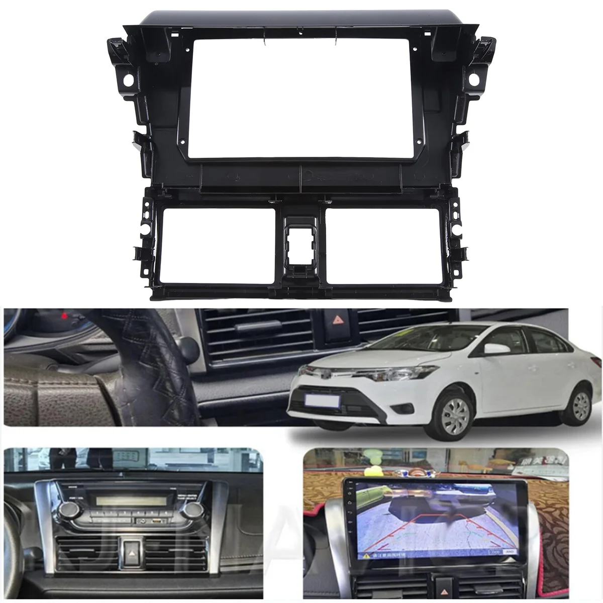 2Din 10.1 Car Radio Fascia for Toyota VIOS Yaris 2013-2017 DVD Frame Audio Fitting Adaptor Dash Trim Kits Facia Panel