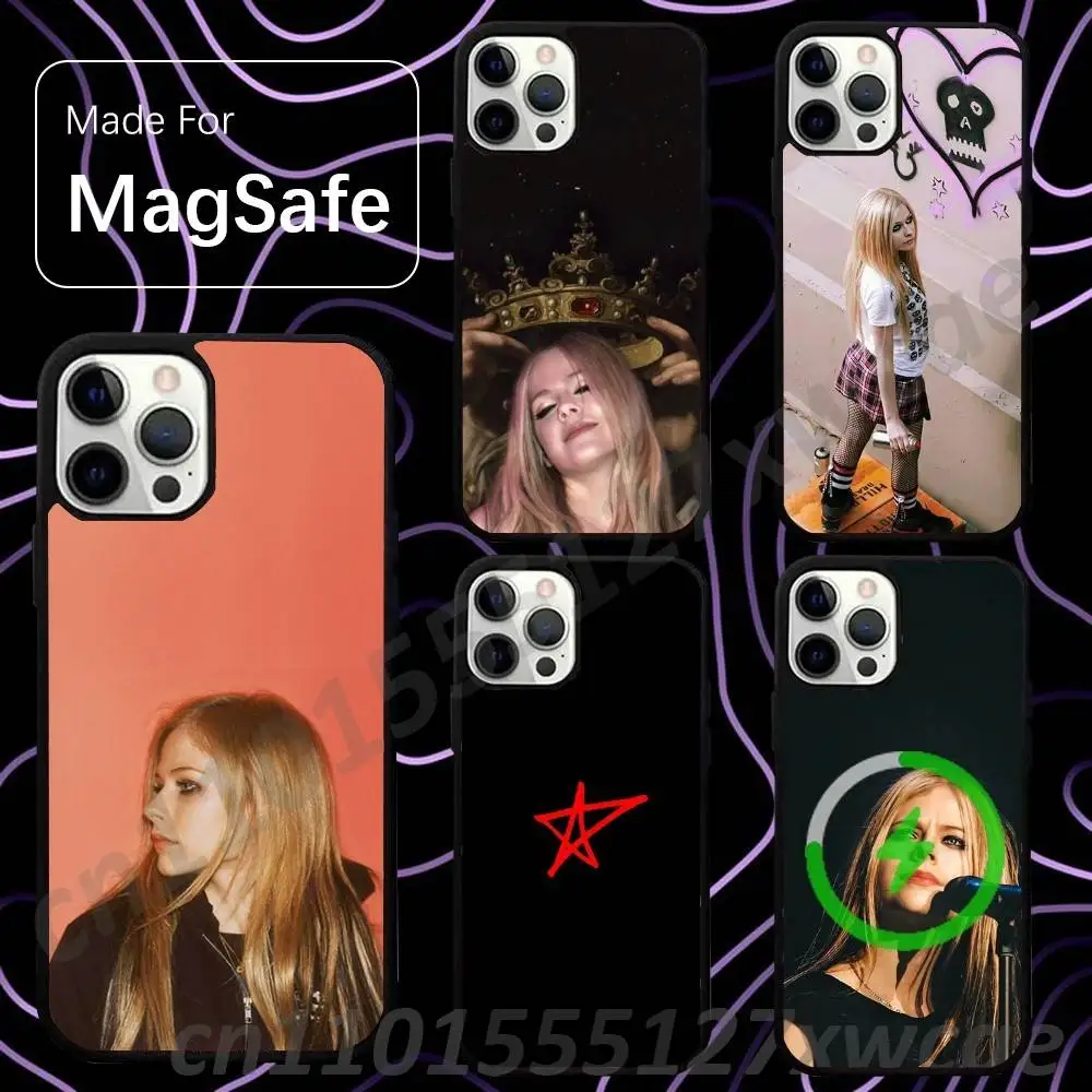 A-Avril Lavigne Rock For Magsafe Wireless Charger Case For iPhone 15,16,17,13,14,11,12,Pro,Max,Plus,E,Air,Mini Cover