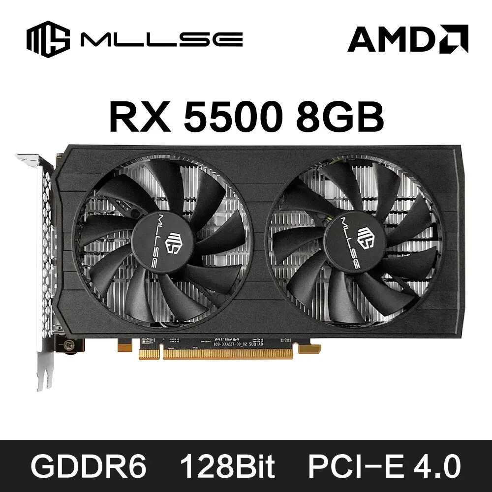 MLLSE-Carte vidéo de jeu AMD RX 5500, 8 Go, GDDR6, PCI Express, 4.0x8, 8 broches, Radeon GPU, 5500