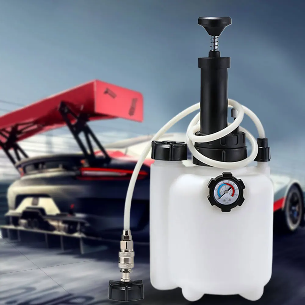 3L Fluid Pressure Bleeding Vacuum Pump Tool Set Brake Clutch Bleeding Kit with 1L Oil Bottle Universal Adapter Fluid Oil Changer