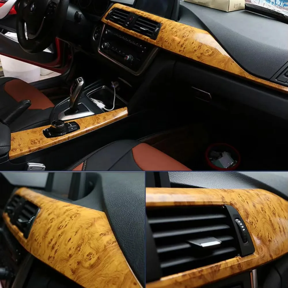 30x100cm Car Sticker Self-adhesive Wrap Car Protection Sticker Furniture Table Decors High Glossy Car Interior Film