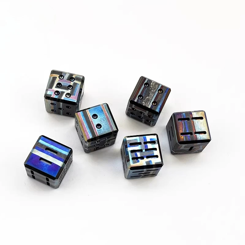 XGEDC Zirconium Alloy Braided Pattern EDC Toy Dice Desktop Ornament Stress Relief Toy Gift