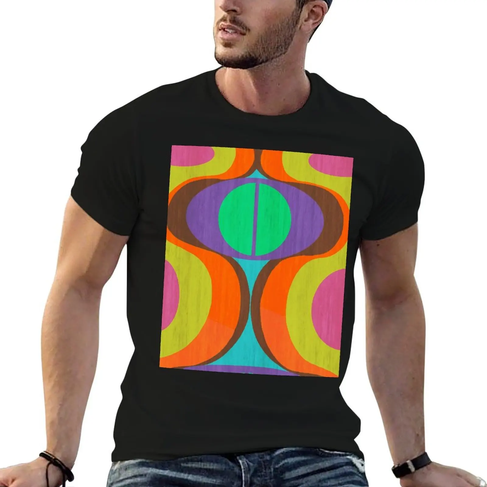 

Mod Eyes In The Wood Psychedelic Design T-Shirt cotton t shirts man 100% graphic t shirts for man T-Shirt
