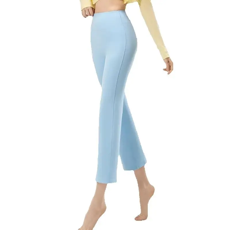 Women 7/8 Flare Yoga Pants High Waisted Tummy Control Bootcut Leggings Summer Casual Slim Straight Fitness Shark Leggings